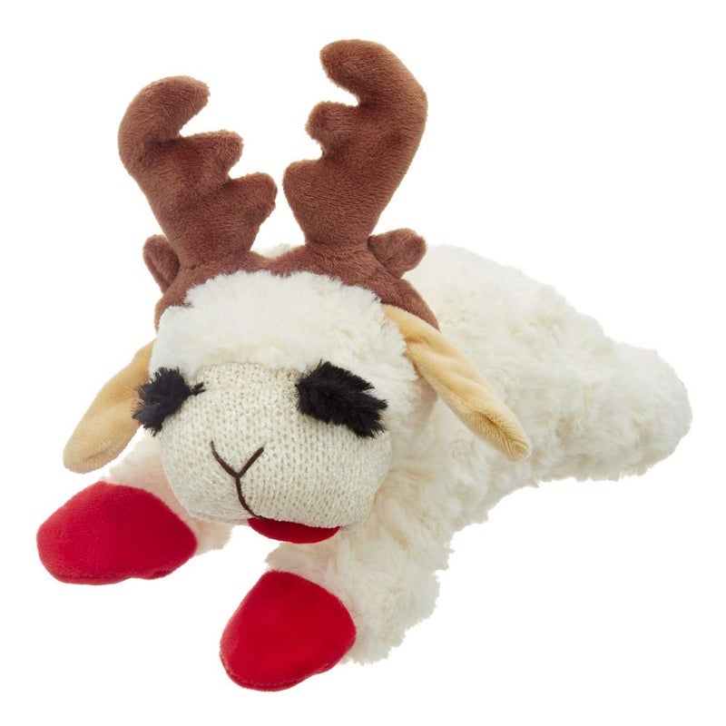 Multipet Holiday Lambchop with Antlers, 6 in, White - Image 1
